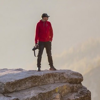 Man on mountain top