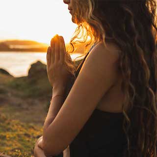 Meditating woman